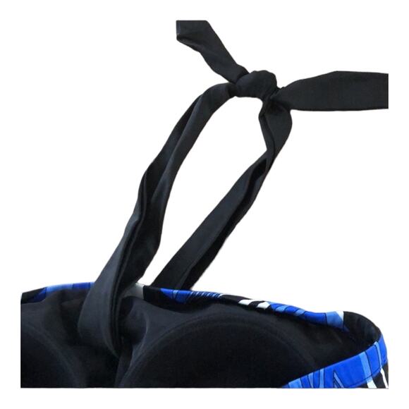 NWT Longitude Woman Halterneck swimsuit ib blue & white size 20 W - Picture 5 of 11